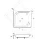 Ares brodzik akrylowy 90x90x16,5x29,5  kwadratowy biały PMD BESCO